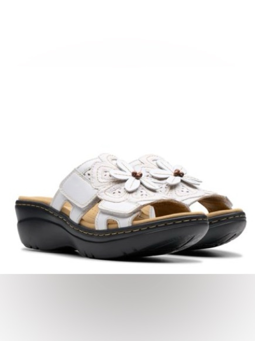 NEW! Clarks Merliah Belle Leather Wedge Sandals. 10M. - Picture 1 of 16